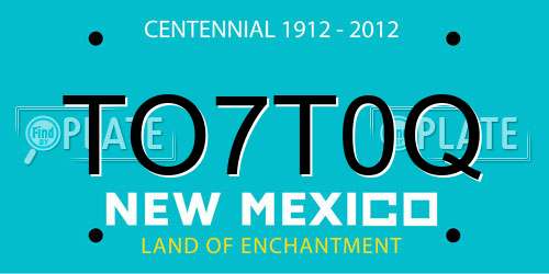 TO7T0Q New Mexico License Plate