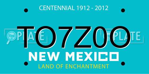TO7Z0O New Mexico License Plate