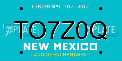 TO7Z0Q New Mexico License Plate