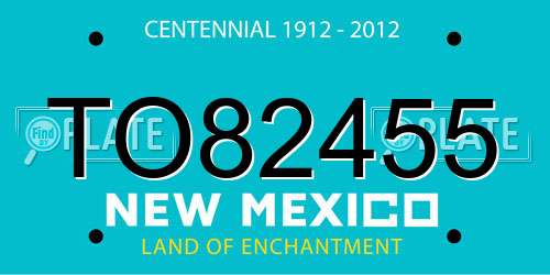 TO82455 New Mexico License Plate