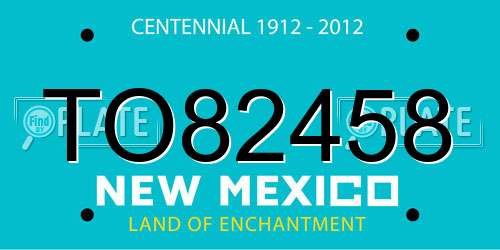 TO82458 New Mexico License Plate