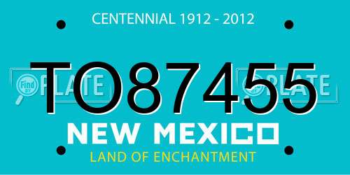 TO87455 New Mexico License Plate
