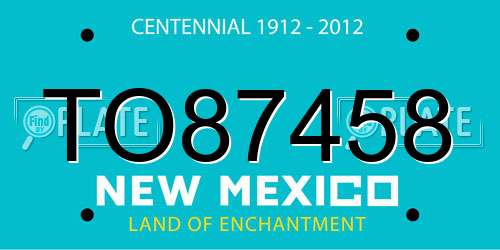 TO87458 New Mexico License Plate