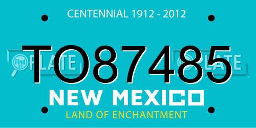 TO87485 New Mexico License Plate