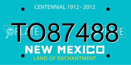 TO87488 New Mexico License Plate