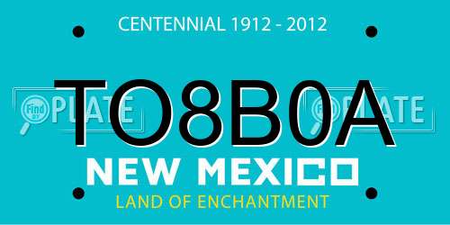 TO8B0A New Mexico License Plate