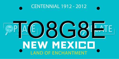 TO8G8E New Mexico License Plate