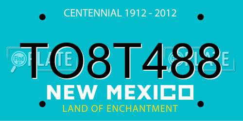 TO8T488 New Mexico License Plate