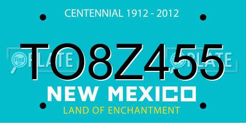 TO8Z455 New Mexico License Plate