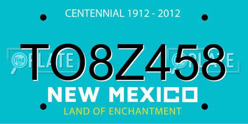 TO8Z458 New Mexico License Plate