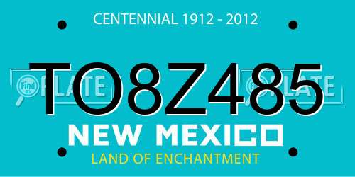 TO8Z485 New Mexico License Plate