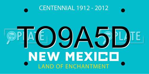 TO9A5D New Mexico License Plate