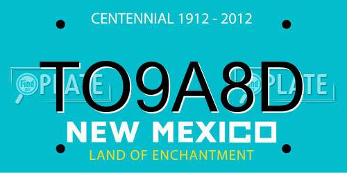 TO9A8D New Mexico License Plate