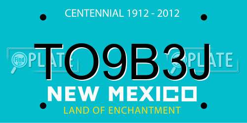 TO9B3J New Mexico License Plate