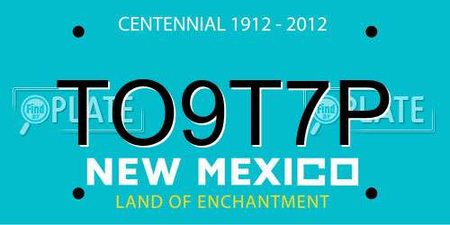 TO9T7P New Mexico License Plate