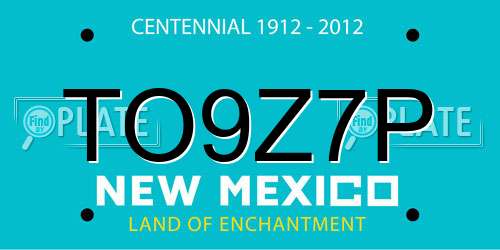 TO9Z7P New Mexico License Plate