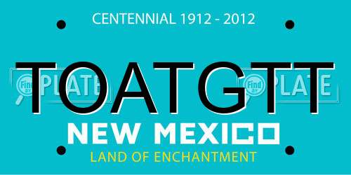 TOATGTT New Mexico License Plate