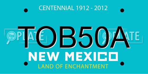 TOB50A New Mexico License Plate