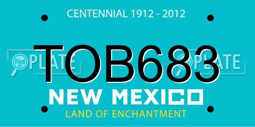 TOB683 New Mexico License Plate