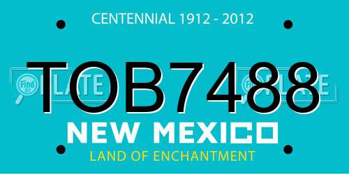 TOB7488 New Mexico License Plate