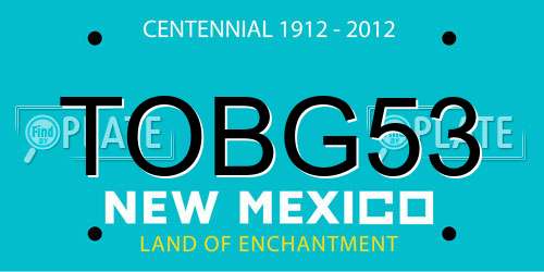 TOBG53 New Mexico License Plate
