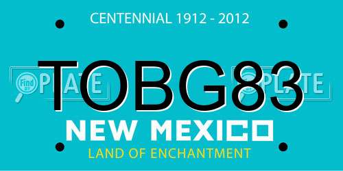 TOBG83 New Mexico License Plate