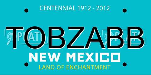 TOBZABB New Mexico License Plate