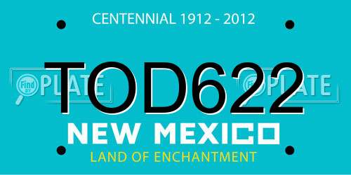 TOD622 New Mexico License Plate