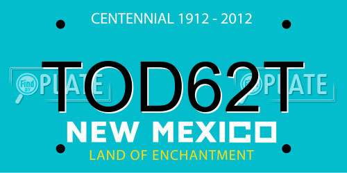 TOD62T New Mexico License Plate