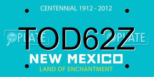TOD62Z New Mexico License Plate