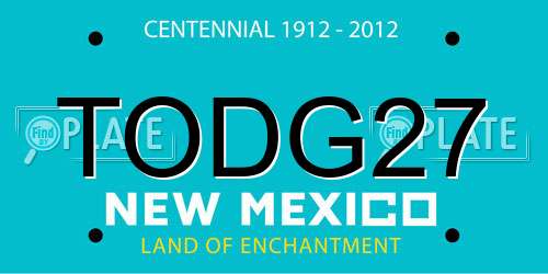 TODG27 New Mexico License Plate