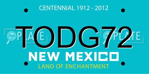 TODG72 New Mexico License Plate
