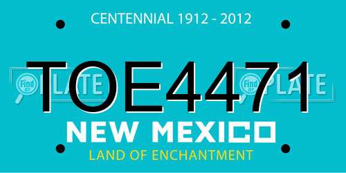 TOE4471 New Mexico License Plate