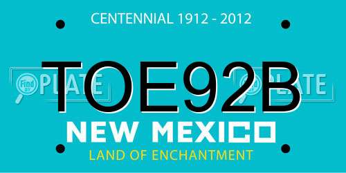 TOE92B New Mexico License Plate
