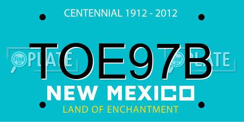TOE97B New Mexico License Plate