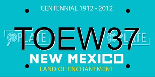 TOEW37 New Mexico License Plate