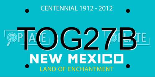 TOG27B New Mexico License Plate