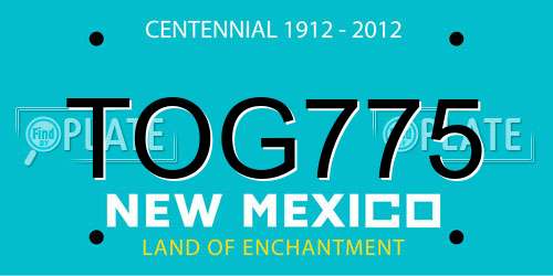 TOG775 New Mexico License Plate