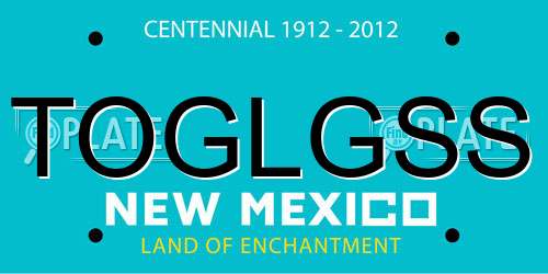 TOGLGSS New Mexico License Plate