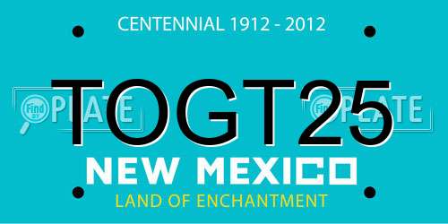 TOGT25 New Mexico License Plate