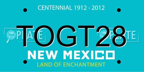 TOGT28 New Mexico License Plate