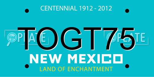TOGT75 New Mexico License Plate