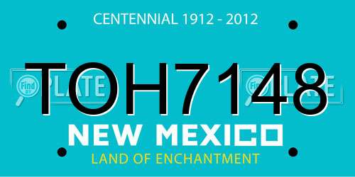 TOH7148 New Mexico License Plate