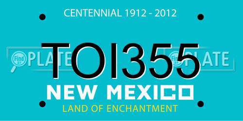 TOI355 New Mexico License Plate
