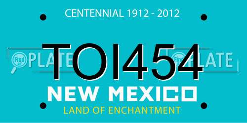 TOI454 New Mexico License Plate