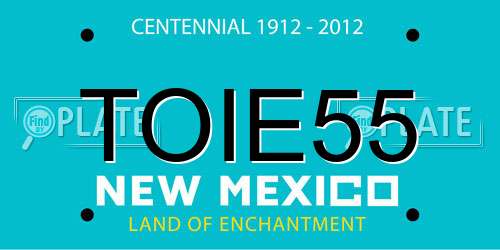 TOIE55 New Mexico License Plate