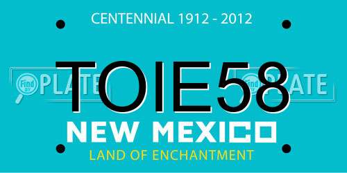 TOIE58 New Mexico License Plate