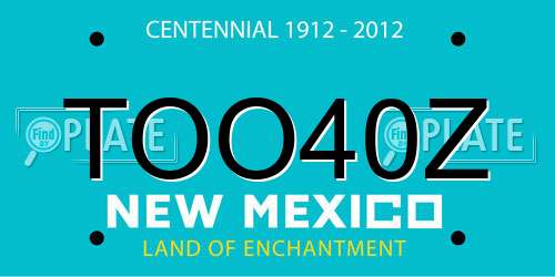 TOO40Z New Mexico License Plate