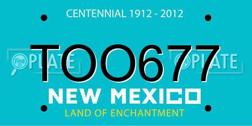 TOO677 New Mexico License Plate