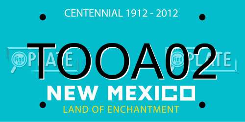 TOOA02 New Mexico License Plate